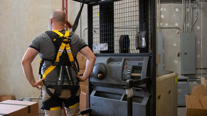 Lance Standing in Safety Harness 